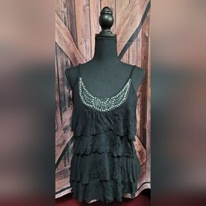 Vanity (Large) Jeweled Neckline Layered Tank Top